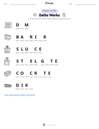 Delta Works printable worksheet preview