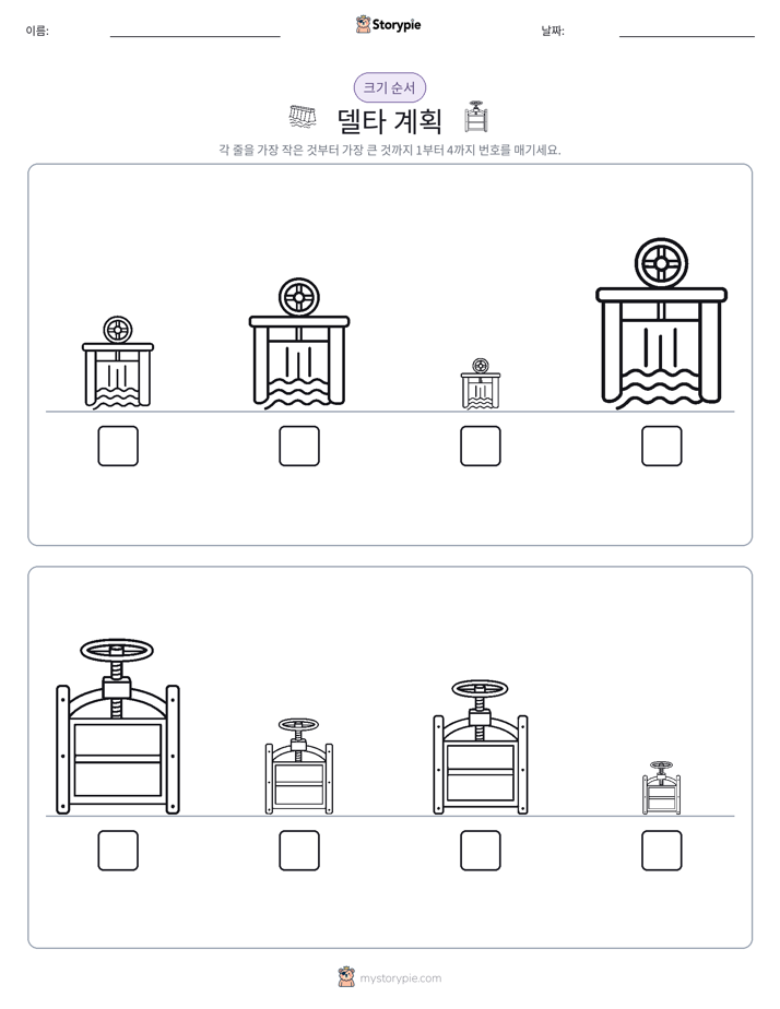 크기 순서