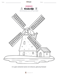 Kinderdijk afdrukbare werkblad voorbeeld