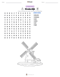 Kinderdijk afdrukbare werkblad voorbeeld