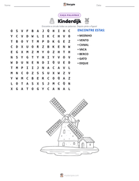 Prévia da folha de atividades imprimível Kinderdijk