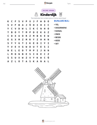 Kinderdijk yazdırılabilir çalışma sayfası önizlemesi