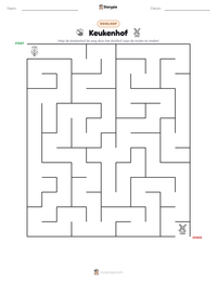 Keukenhof afdrukbare werkblad voorbeeld