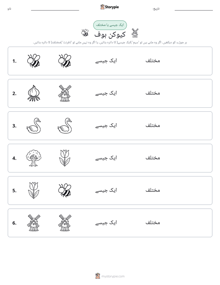 ایک جیسا یا مختلف