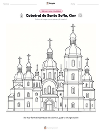 Vista previa de la hoja de trabajo imprimible de Catedral de Santa Sofía, Kiev