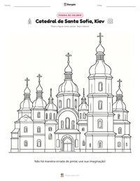 Prévia da folha de atividades imprimível Catedral de Santa Sofia, Kiev