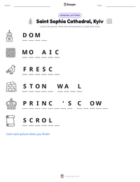 Saint Sophia Cathedral, Kyiv printable worksheet preview