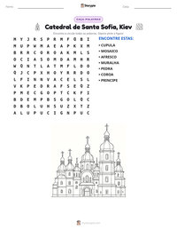 Prévia da folha de atividades imprimível Catedral de Santa Sofia, Kiev