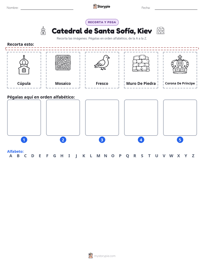 Cortar y Pegar el Alfabeto