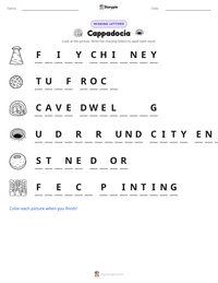 Cappadocia printable worksheet preview