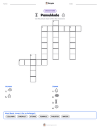 Pamukkale printable worksheet preview