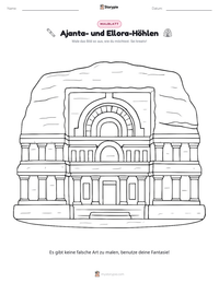Ajanta- und Ellora-Höhlen druckbare Arbeitsblatt Vorschau