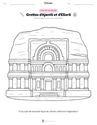 Aperçu de la feuille de travail imprimable Grottes d'Ajantâ et d'Ellorâ