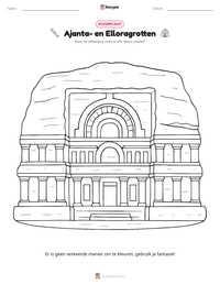 Ajanta- en Elloragrotten afdrukbare werkblad voorbeeld