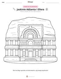 Podgląd drukowalnego arkusza ćwiczeń Jaskinie Adżanta i Ellora