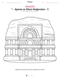 Ajanta ve Ellora Mağaraları yazdırılabilir çalışma sayfası önizlemesi