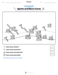 Ajanta and Ellora Caves printable worksheet preview