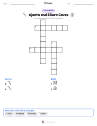 Ajanta and Ellora Caves printable worksheet preview