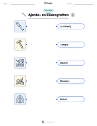Ajanta- en Elloragrotten afdrukbare werkblad voorbeeld