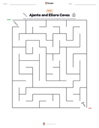 Ajanta and Ellora Caves printable worksheet preview