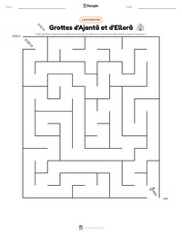 Aperçu de la feuille de travail imprimable Grottes d'Ajantâ et d'Ellorâ