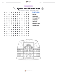 Ajanta and Ellora Caves printable worksheet preview