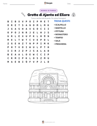 Anteprima della scheda stampabile di Grotte di Ajanta ed Ellora
