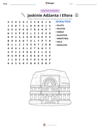 Podgląd drukowalnego arkusza ćwiczeń Jaskinie Adżanta i Ellora