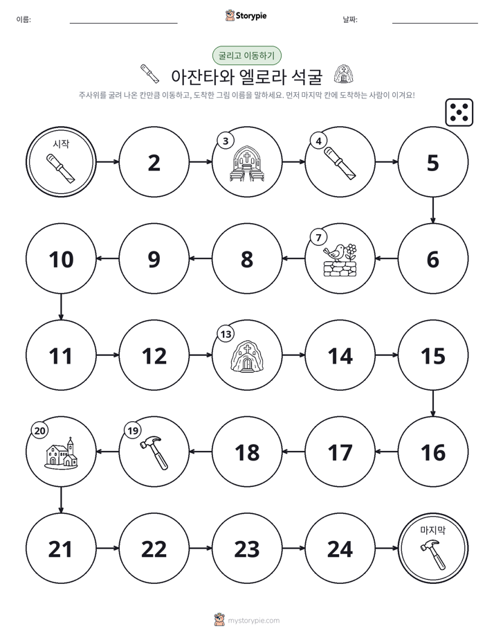 주사위 굴리고 이동하기 게임