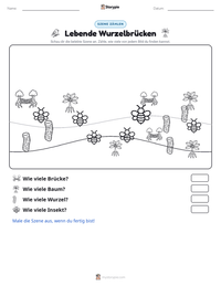 Lebende Wurzelbrücken druckbare Arbeitsblatt Vorschau