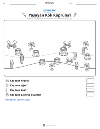 Yaşayan Kök Köprüleri yazdırılabilir çalışma sayfası önizlemesi