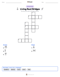Living Root Bridges printable worksheet preview