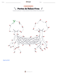 Prévia da folha de atividades imprimível Pontes de Raízes Vivas