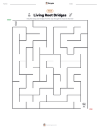 Living Root Bridges printable worksheet preview