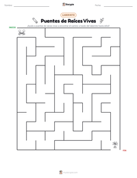 Vista previa de la hoja de trabajo imprimible de Puentes de Raíces Vivas