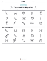 Yaşayan Kök Köprüleri yazdırılabilir çalışma sayfası önizlemesi