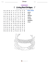 Living Root Bridges printable worksheet preview