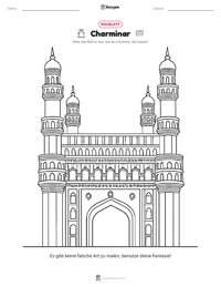 Charminar druckbare Arbeitsblatt Vorschau