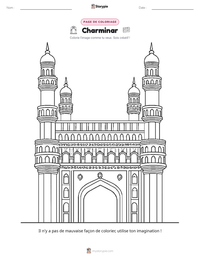 Aperçu de la feuille de travail imprimable Charminar