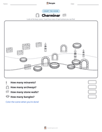 Charminar printable worksheet preview