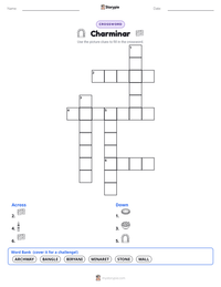 Charminar printable worksheet preview