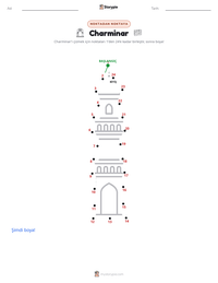 Charminar yazdırılabilir çalışma sayfası önizlemesi