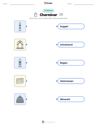 Charminar druckbare Arbeitsblatt Vorschau