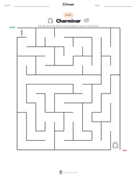 Charminar printable worksheet preview