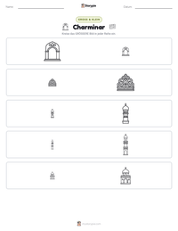 Charminar druckbare Arbeitsblatt Vorschau
