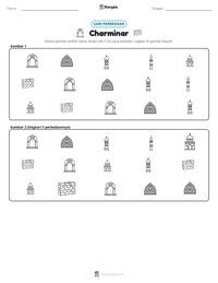 Prabaca lembar kerja cetak Charminar