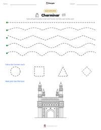 Charminar druckbare Arbeitsblatt Vorschau