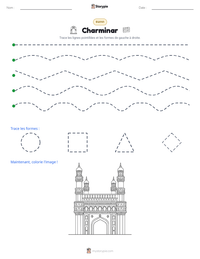 Aperçu de la feuille de travail imprimable Charminar