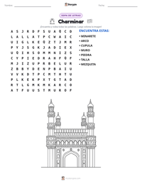 Vista previa de la hoja de trabajo imprimible de Charminar