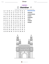Prabaca lembar kerja cetak Charminar